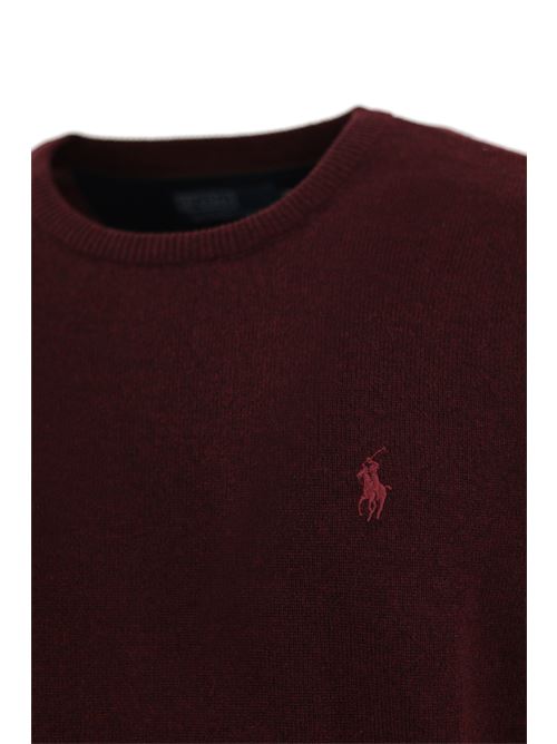 Maglione in lana con pony bordeaux POLO RALPH LAUREN | 710 876714006